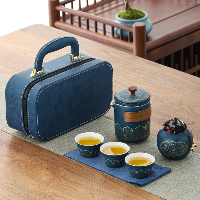 旅行茶具便携式功夫茶具套装批发日式户外快客杯商务礼品套装