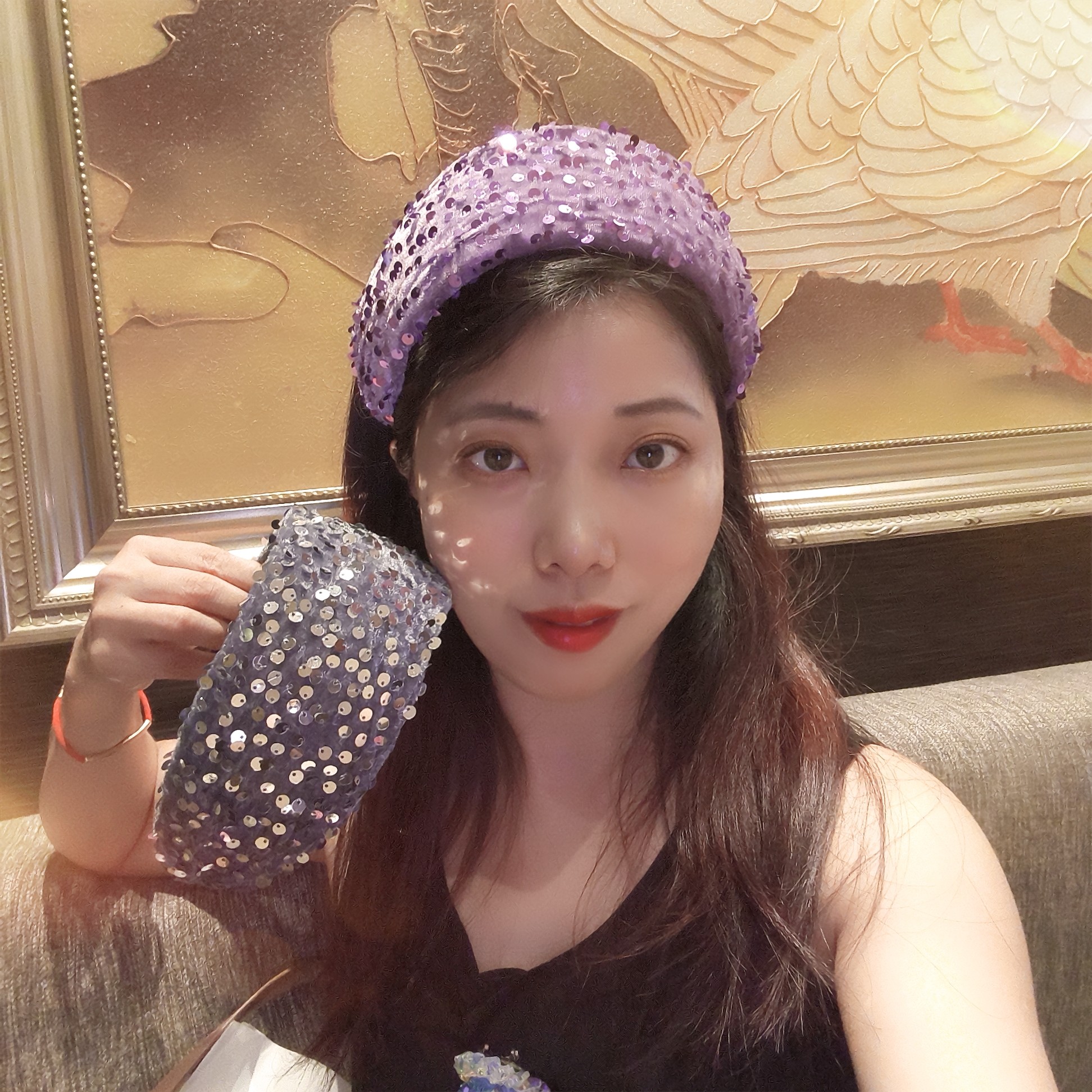 法式丝绒亮片发箍女宽版带齿气质发卡复古立发卡2025新品头箍贵气,饰品/流行首饰/时尚饰品新,发饰,淘宝优惠券,粉丝福利购,淘宝优惠卷