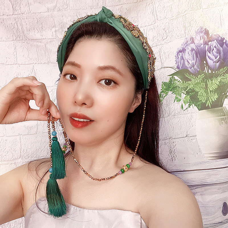 小众高级感镶钻打结水晶发箍