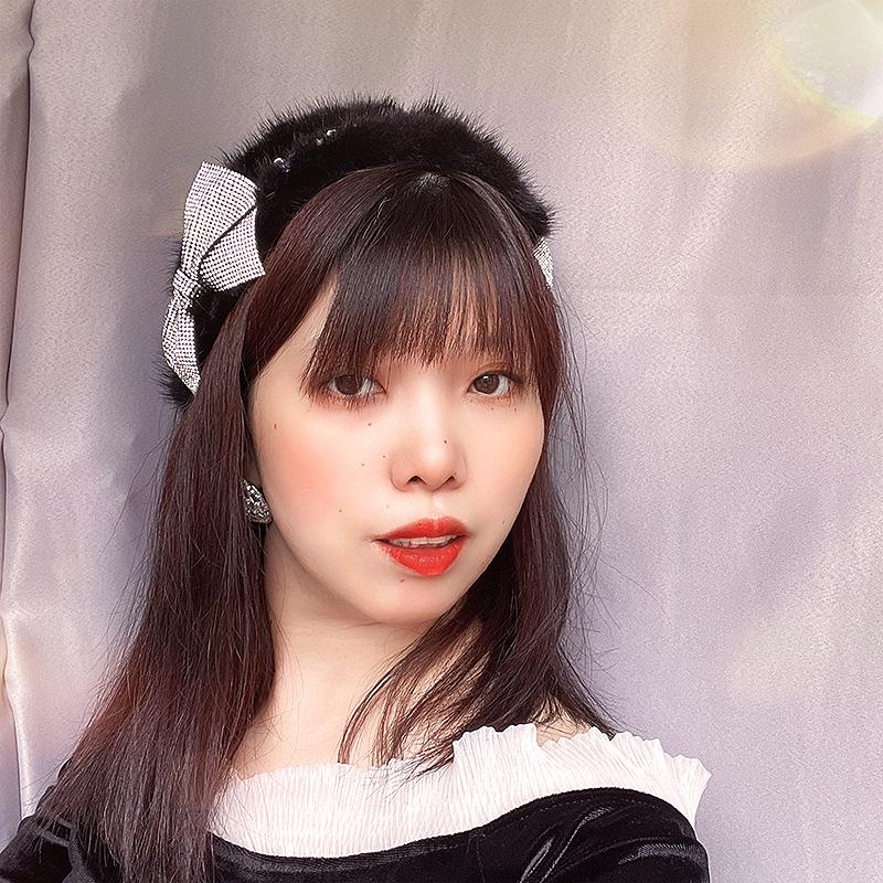 貂毛发箍韩版蝴蝶结气质