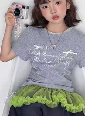 徐姐优选女童蝴蝶结短袖T恤2026新款设计直播间看款报价