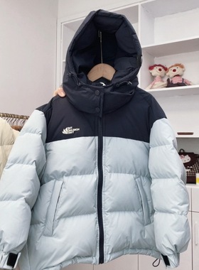 徐姐优选 2025新款90白鸭绒拼色羽绒服浅蓝色