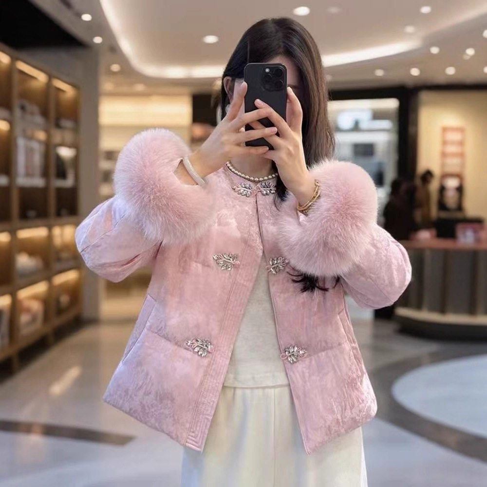 2025冬季新款新中式国风洋气香云纱提花拼接毛毛棉衣保暖绝美外套,女装/女士精品,棉衣/棉服,淘宝优惠券,粉丝福利购,淘宝优惠卷