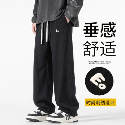 多口袋休闲裤潮牌机能休闲长裤宽松直筒男生系绳直筒裤吸湿排汗