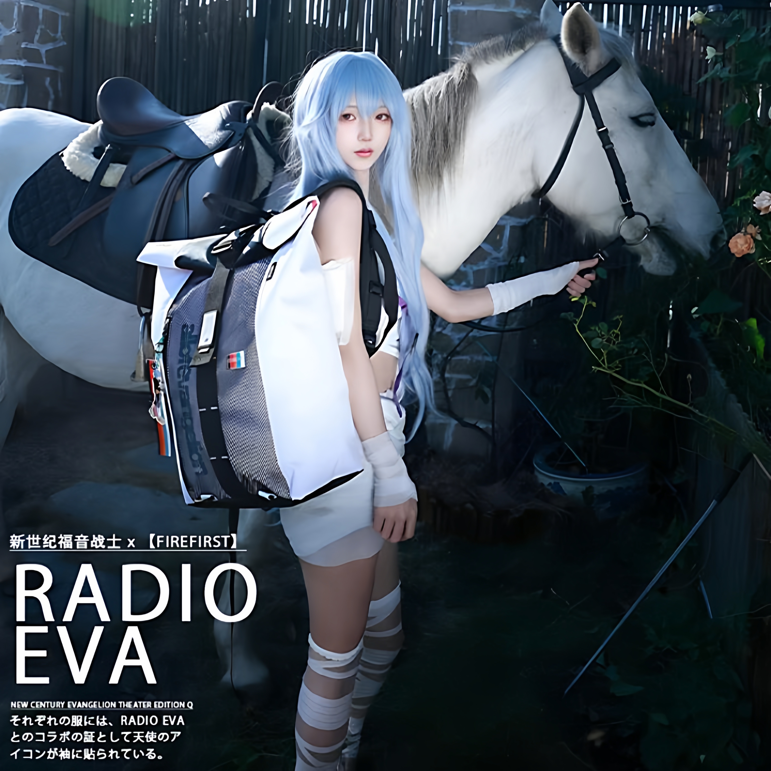 EVA联名双肩包学生运动休闲书包二次元卷顶背包男旅行大容量防水