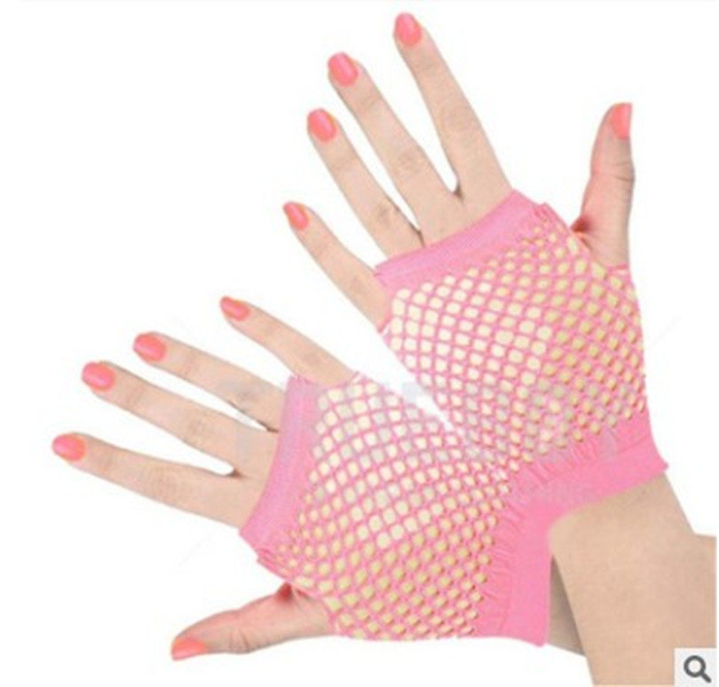 반 손가락 투명 FISHNET 얇은 명주 그물 레이스 신부 장갑 복고풍 FISHNET 메쉬 레이스 노출 섹시한 장갑