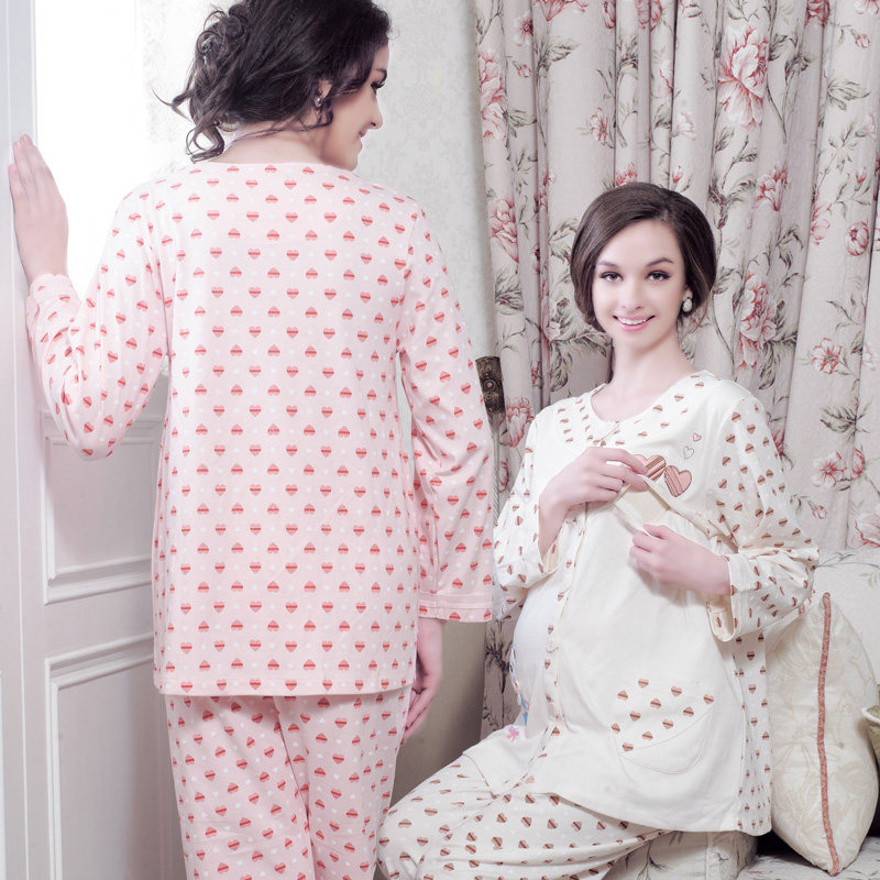 妇装春秋产妇哺乳睡衣 秋冬季纯棉月子服韩版哺乳套装喂奶衣包邮