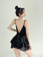 Купальник для пары 性感连体度假风可爱泳衣女 ins风韩国小胸钢托聚拢温泉比基尼泳装