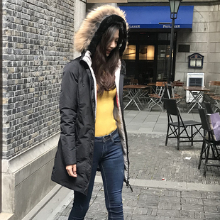 意大利品牌9010白鸭绒2023冬加厚风衣设计防风羽绒服女中长款 特价