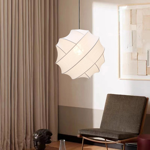 日式布艺灯笼吊灯中式茶室饭店民宿灯侘客厅卧室餐厅服装店装饰灯