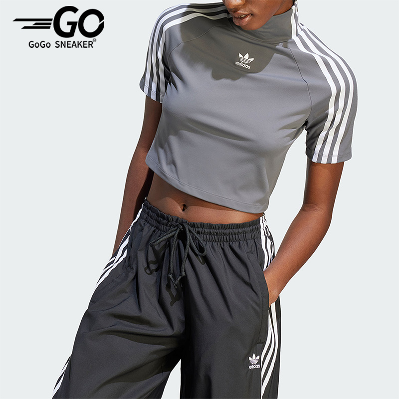 Adidas/阿迪达斯正品三叶草女子针织紧身运动短袖T恤IV9322