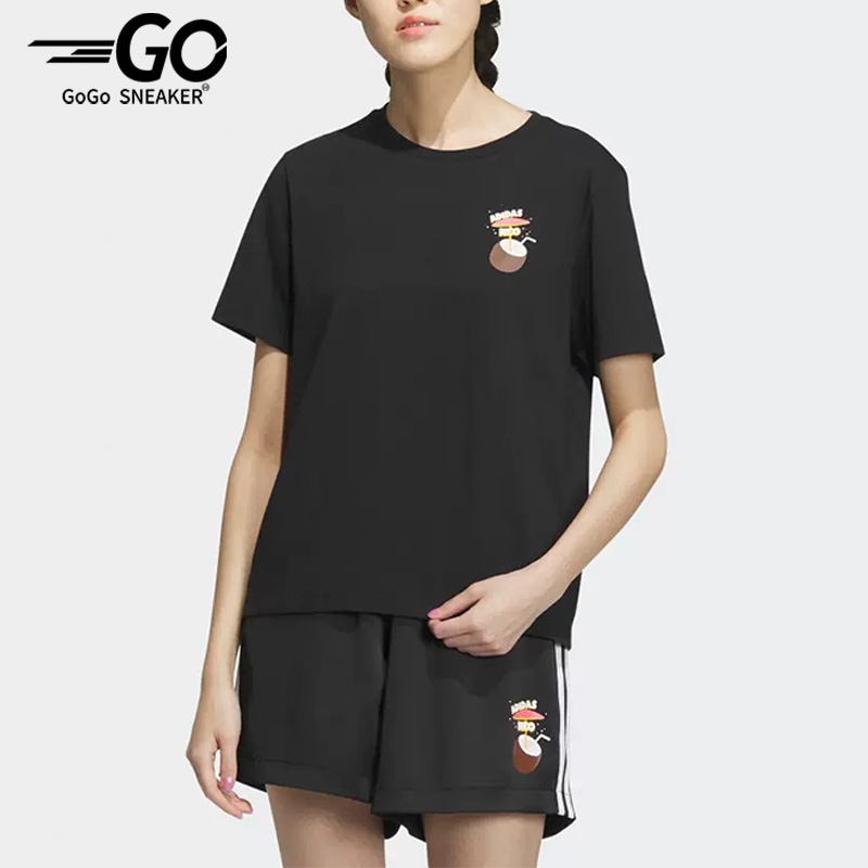 Adidas/阿迪达斯正品Neo夏季女子时尚卡通印花短袖IP3878