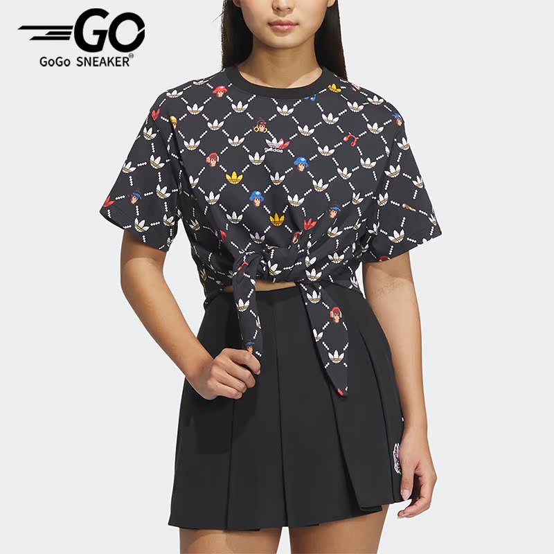 Adidas/阿迪达斯正品三叶草夏季女子印花运动短袖T恤IP1769