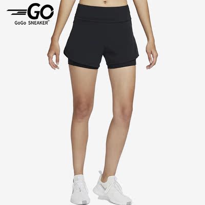 Nike/耐克正品DRI-FIT BLISS 女子二合一运动短裤DX6023-010