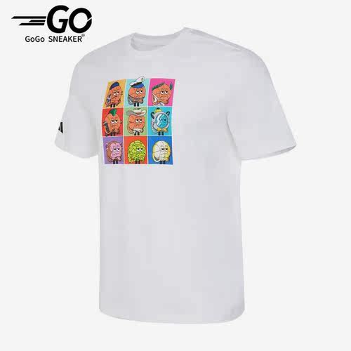 Adidas/阿迪达斯正品卡通印花男子篮球圆领透气短袖T恤IS0401