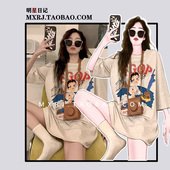 复古大码 百搭通勤上衣短袖 T恤潮牌古着2025夏季 宽松韩版 新款 美式