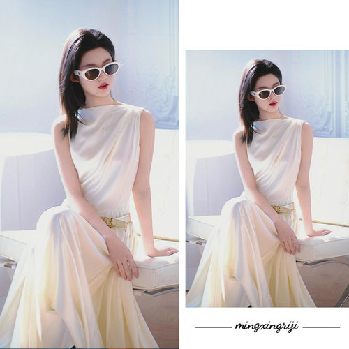 黄杨钿甜同款海边度假风连衣裙法式气质显瘦连衣裙女2025春夏新款