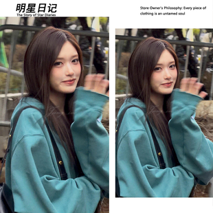 2026新款李瑞同款休闲宽松连帽卫衣女慵懒风短款显瘦穿搭外套女春