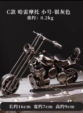 爆款创意复古铁艺金属机车汽车模型摆件家居客厅酒柜装饰品摆设桌