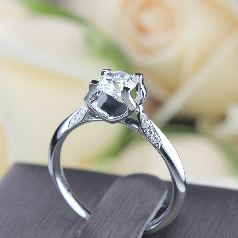 梵洋 北京实体店18k白金牛头钻戒正品 钻石戒指戒托定制镶嵌改款