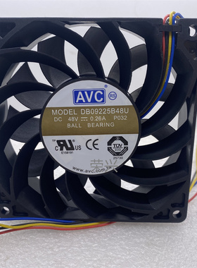 奇宏AVC DB09225B48U 9025 48V 0.26A  9CM 四线PWM温控调速 风扇