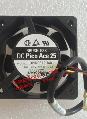 SANYO三洋 109R0612H401 6cm变频器风扇 6025 12V 0.11A测速风机