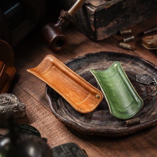 大汉原创复古牛皮便携塑形拾粮盘