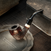 大汉烟斗原创冰翼老V款 手工弯斗进口石楠木实木雕刻环镶绅士复古