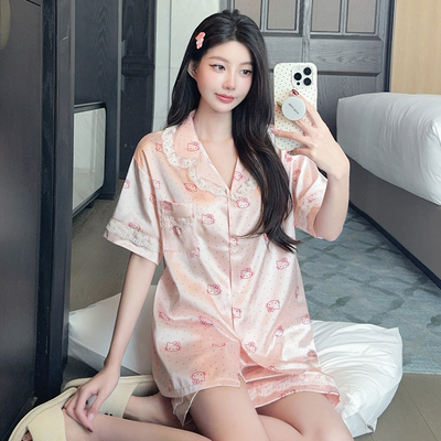 HelloKitty冰丝睡衣女短袖套装