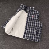 格子立领假面马甲棉服B29-75，男装棉衣，星座617A-3（原B318）