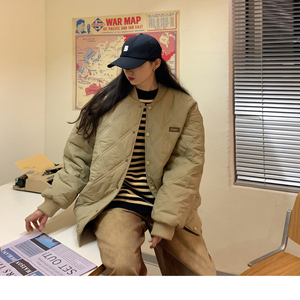 菱形格棉棒球服棉服B26-P68图片