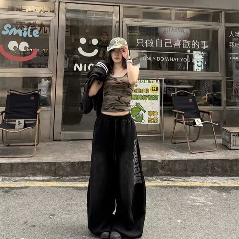嘻哈弯刀阔腿拖地卫裤B41-P50,男装休闲裤,星座617A-3（原B318）
