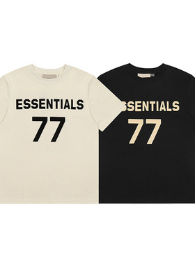 FOG潮牌 GOD第八季复线ESSENTIALS字母77短袖男美式宽松打底T恤