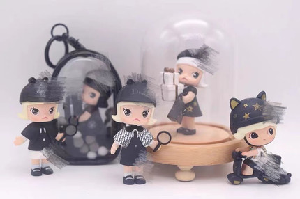 小香风molly改娃轻奢道具车载摆件香薰装饰PVC盲盒实拍可爱手办