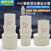 50PVC管延长加长管地漏断层下水道加高卫生间75 110马桶管内外插