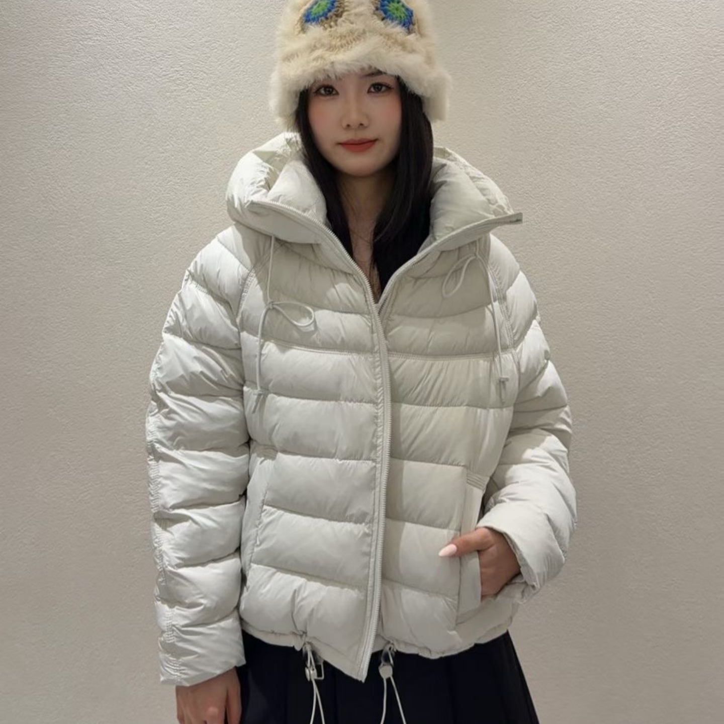 泡芙云感轻薄连帽排骨云绒服外套