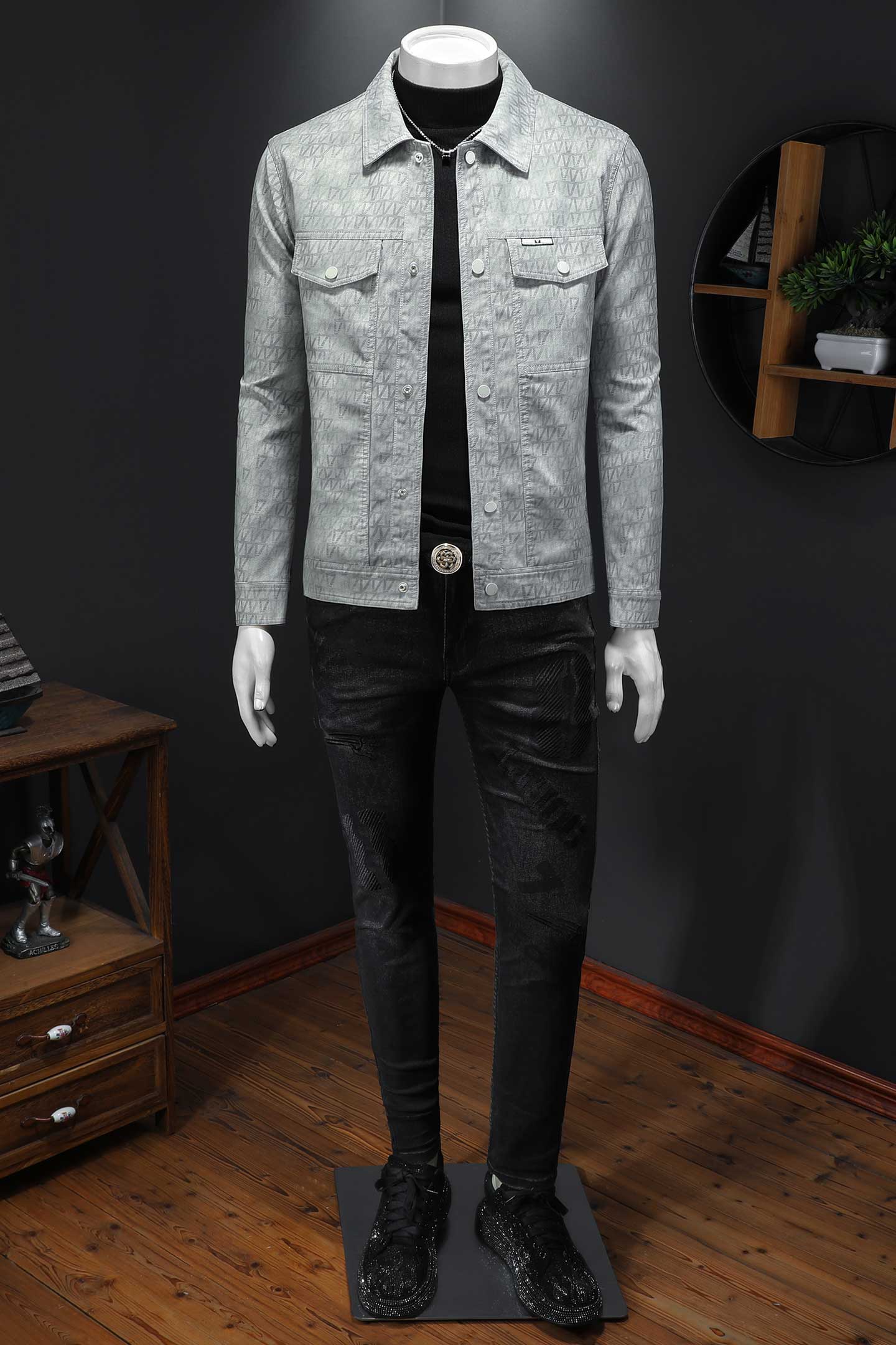 2025新款男皮衣秋冬机车服外套QT212-货号9020-P150假模图，男装皮衣，钱塘2010A