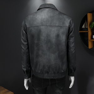 2026新款男皮衣加绒加厚秋冬机车服 QT212-货号9013-P160 假模图图片