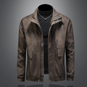 2025新款男皮衣秋冬机车服外套 QT212-货号9015-P160 镂空图图片