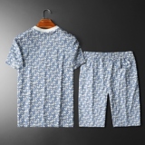 2026夏季新款休闲圆领运动短袖套装货号：套装S076P165平铺图，男装休闲套装，钱塘2010-1