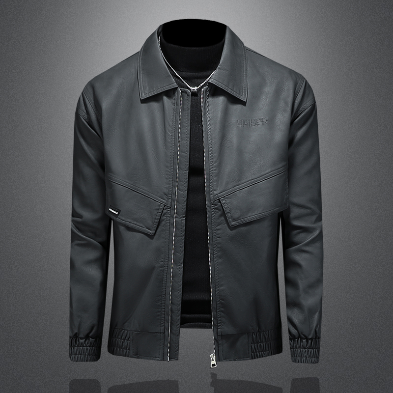 2025新款男皮衣翻领刺绣秋冬机车服QT212-货号6858-P160镂空图，男装皮衣，钱塘2010-1