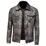 2026春季新款男士翻领格子夹克QT212-货号F7782-P225假模图，男装夹克，钱塘2010A