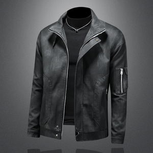 2025新款男皮衣秋冬机车服外套 QT212-货号9011-P150 镂空图图片