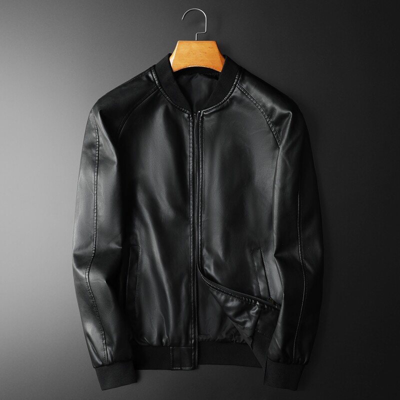 2024秋季热销棒球领水洗皮外套机车皮皮衣货号A701-P135跑量款，男装皮衣，钱塘2010-1