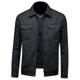 2026春季新款男士提花工艺休闲夹克QT212-货号F7778-P195假模图，男装夹克，钱塘2010A