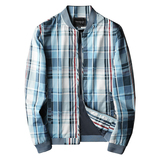 2026秋季热销休闲格子百搭青年夹克衫货号6691-P165，男装夹克，钱塘2010A