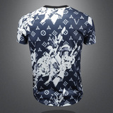 2026夏季新款休闲百搭圆领短袖T恤货号：上衣075P75镂空图，男装T恤，钱塘2010A