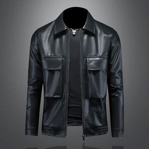 2026春季翻领休闲水洗皮外套机车皮皮衣 货号769 P220 镂空图,男装皮衣,钱塘2010-1