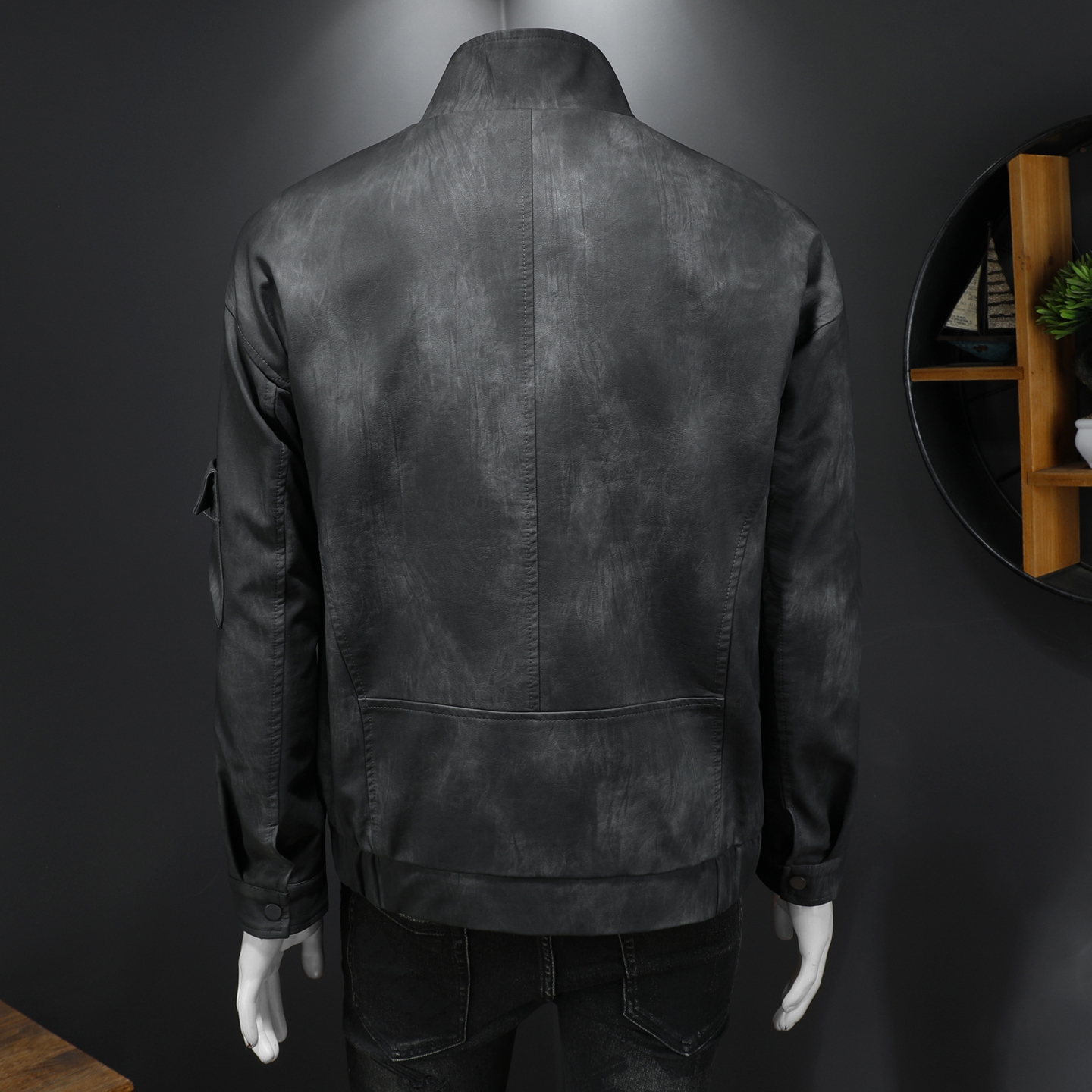 2025新款男皮衣秋冬机车服外套QT212-货号9011-P150假模图，男装皮衣，钱塘2010A