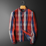 2026秋季热销潮男个性休闲百搭格子夹克衫货号6692-P165，男装夹克，钱塘2010A